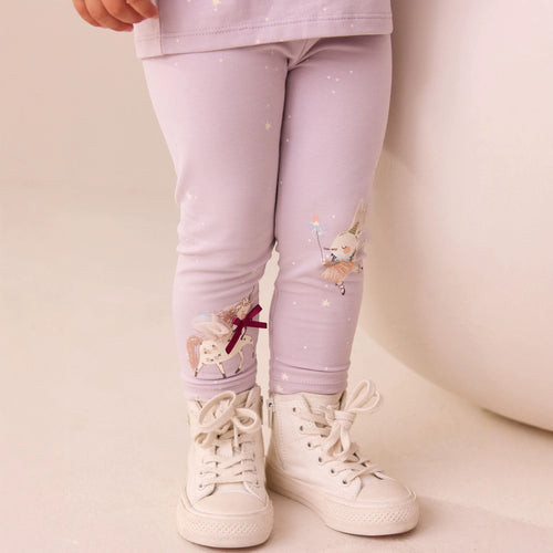 Mädchen Leggings mit verspieltem Einhorn- und Hasenmuster Drune