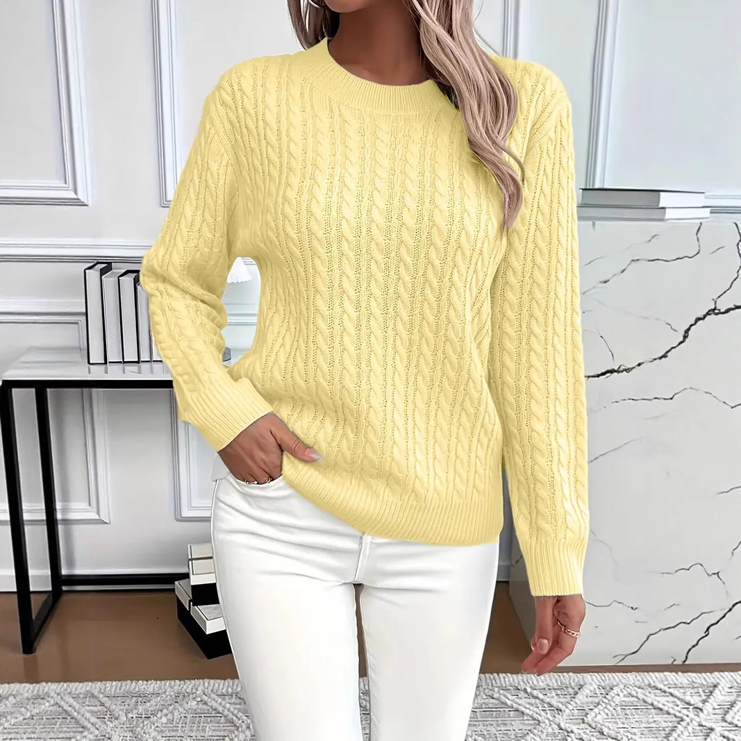 Damen Strickpullover mit elegantem Zopfdesign Drune