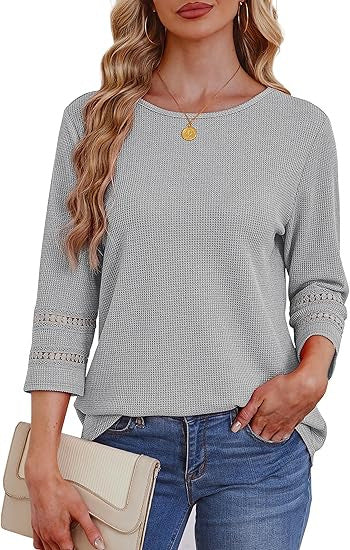 Damen lässiges Longsleeve-Oberteil mit Spitzen-Details Drune