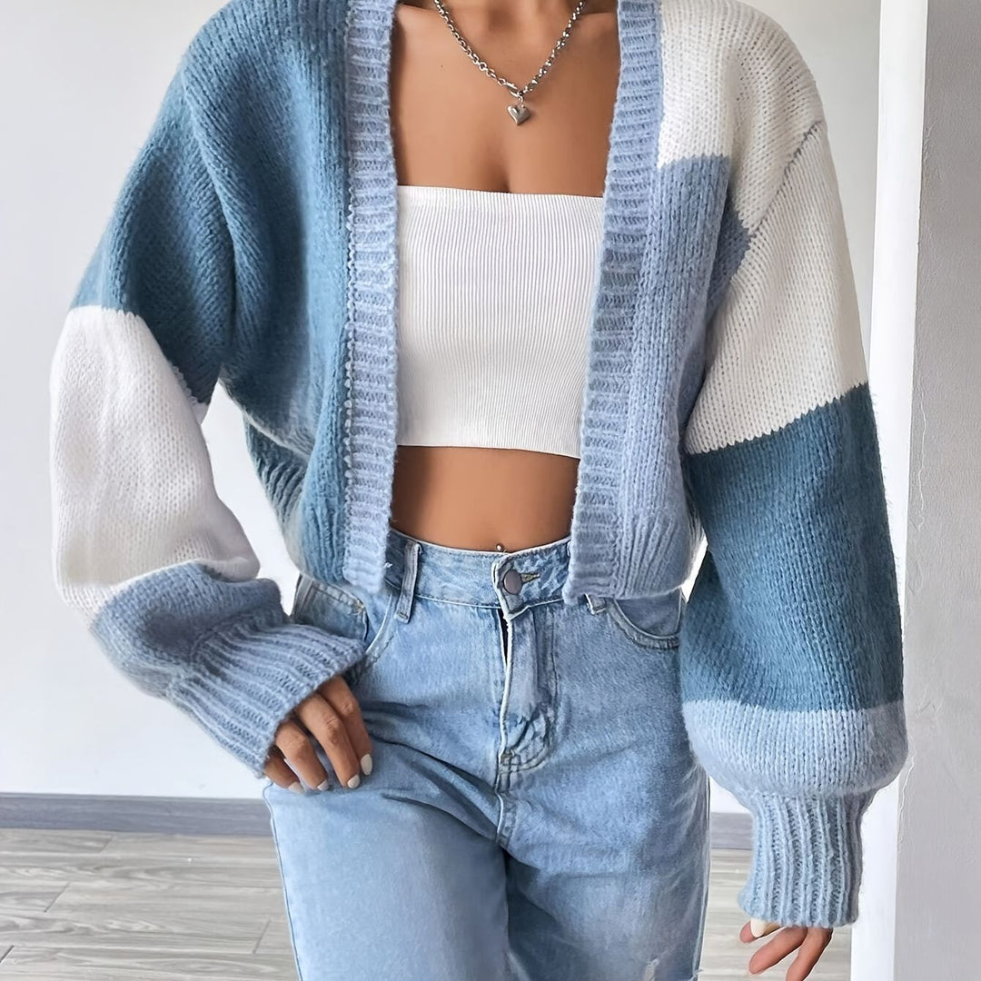 Damen lässiger Cardigan im modernen Farbblockdesign Drune