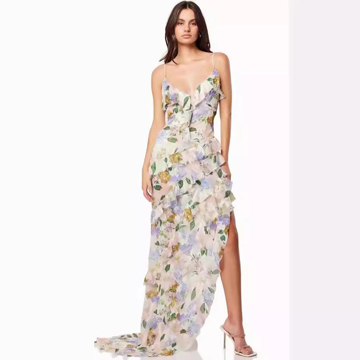 Damen Sommerliches Maxikleid mit floralen Prints Drune