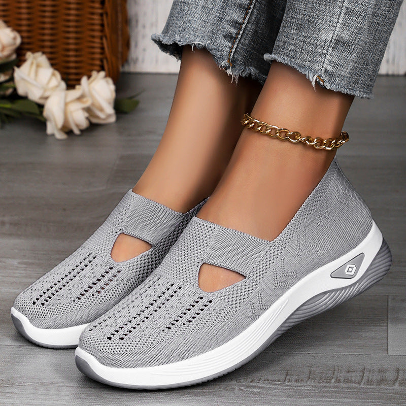 Damen nan leichte atmungsaktive Strickslipper mit Memoryschaum und rutschfester Laufsohle Drune