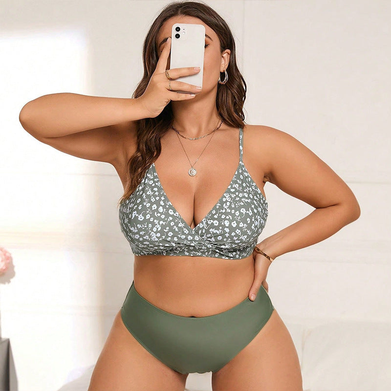 Damen Bikini-Set mit modernem Wickeldesign und hohem Taillenschnitt Drune