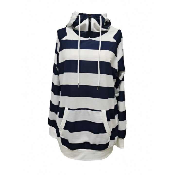 Damen Kapuzenpullover mit modischen Blockstreifen und Kängurutasche Drune