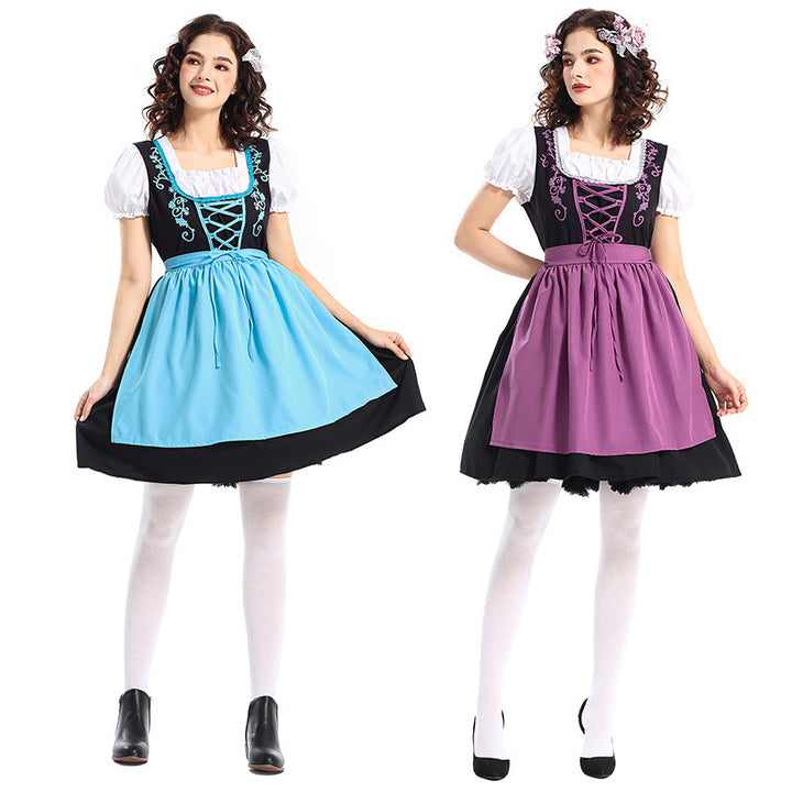 Damen nan traditionelles Dirndlkleid mit dekorativer Schnürung und abnehmbarer Schürze Drune