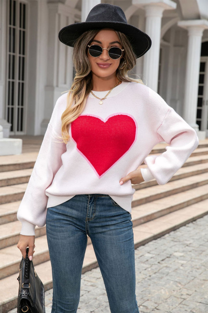 Damen Sweatshirt mit Herzdesign Drune