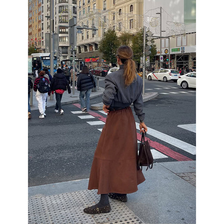 Damen modische und lässige Bomberjacke im minimalistischen Design Drune
