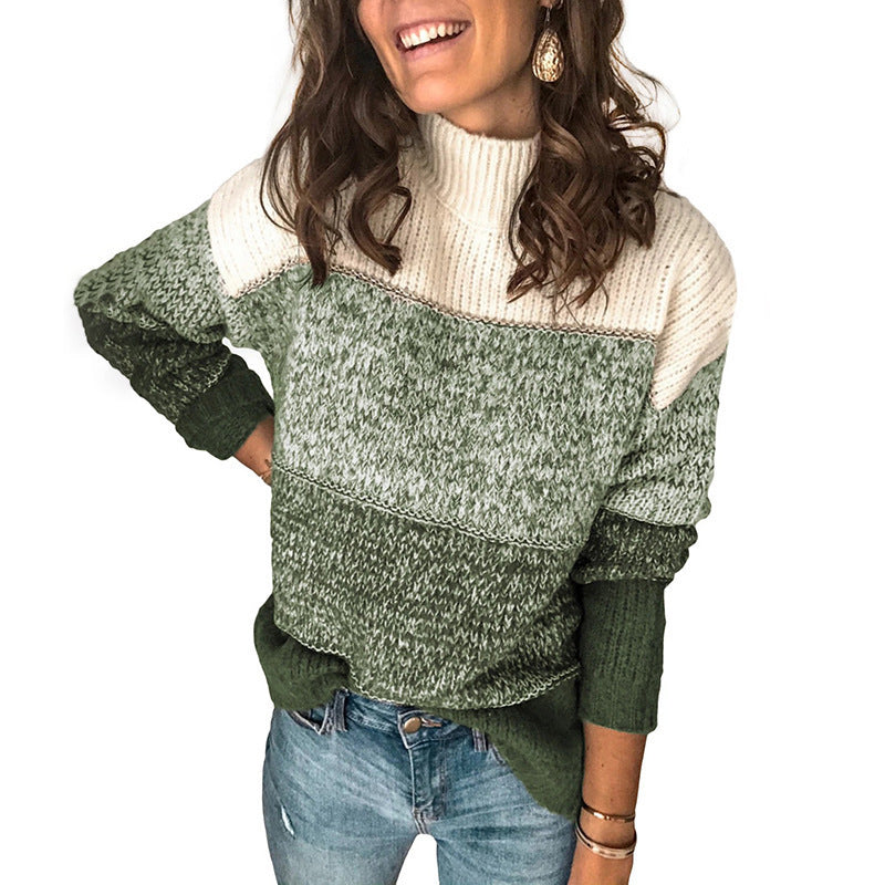 Damen Pullover im modernen Strukturdesign mit hohem Kragen Drune