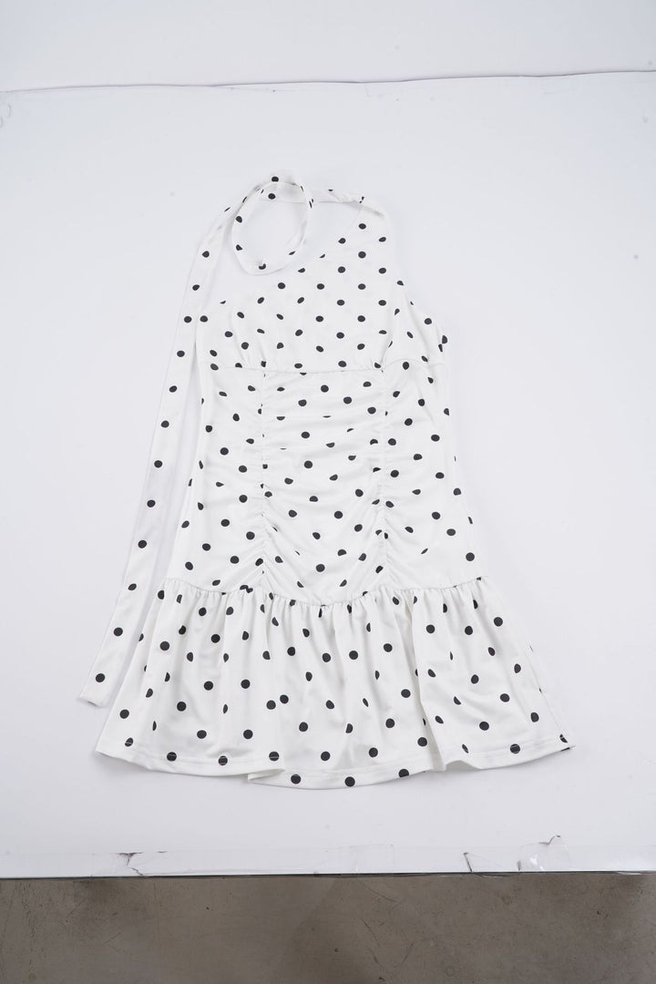 Damen Wasserfallkleid mit asymmetrischem Trägerdesign und Rüschensaum Drune