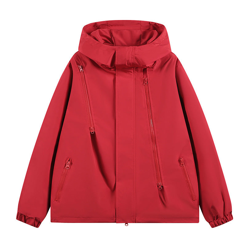 Herren nan technische Kapuzenjacke mit wasserabweisendem Softshell, schrägen Reißverschlusstaschen und verstellbarem Saum Drune