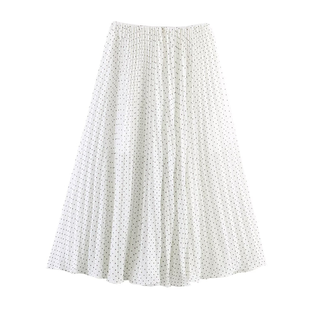 Damen Maxirock mit leichter A-Linie und feinem Pünktchenmuster Drune