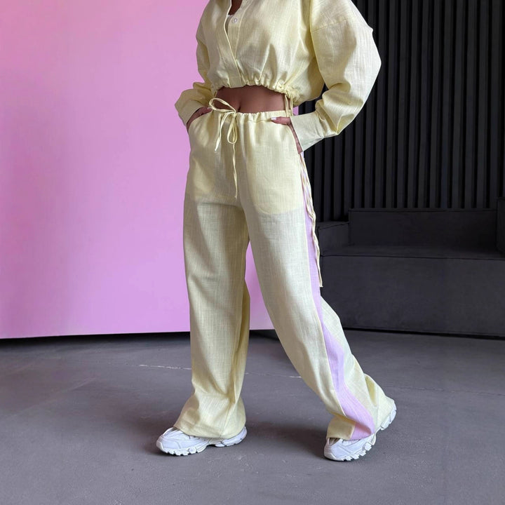 Damen Lässiger Cropped Hemdanzug Drune