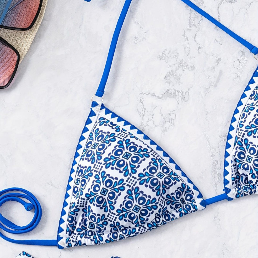 Damen Triangel-Bikini mit verspieltem Knoten-Design Drune