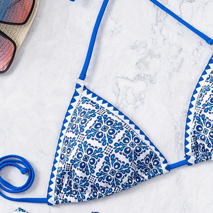 Damen Triangel-Bikini mit verspieltem Knoten-Design Drune
