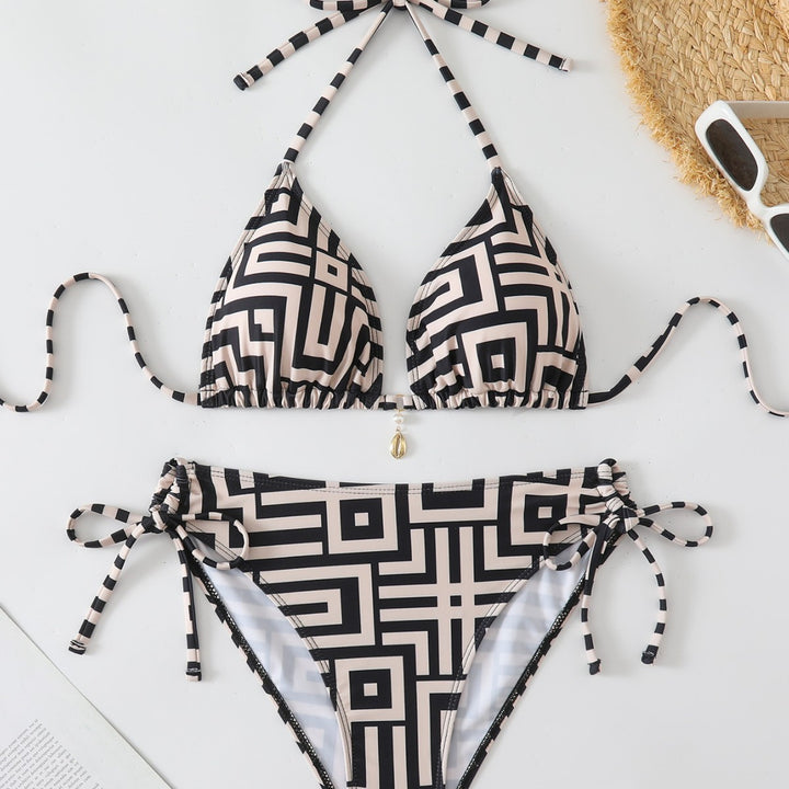 Damen Triangel-Bikini mit modischem Grafikdesign Drune