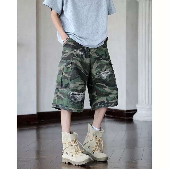 Herren Cargo-Shorts mit robustem Camouflage-Design und vielseitigen Taschen Drune