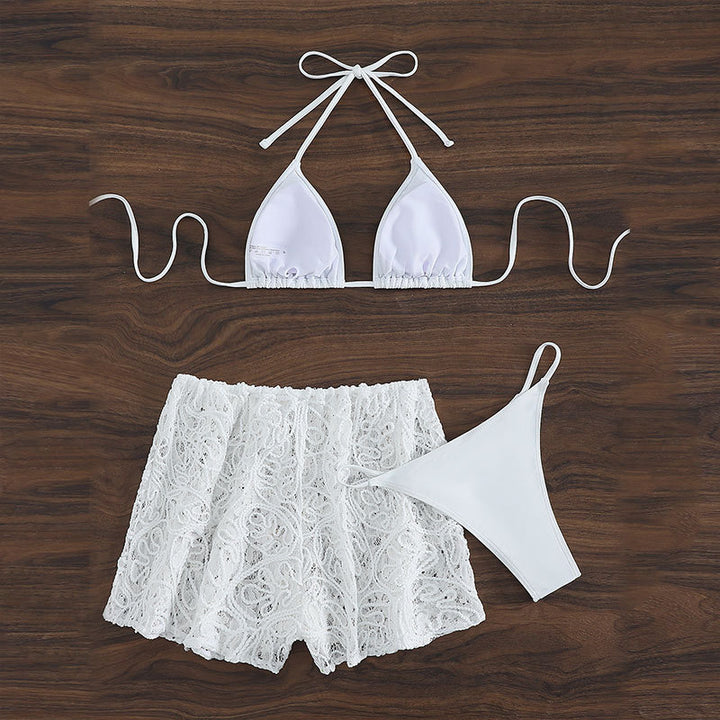 Damen Bikini-Hüftrock mit schlanker Passform und floralen Details Drune