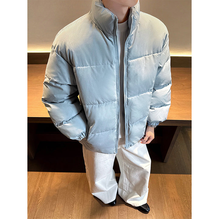 Unisex nan wattierte Steppjacke mit Stehkragen, zwei Taschen und elastischen Bündchen Drune