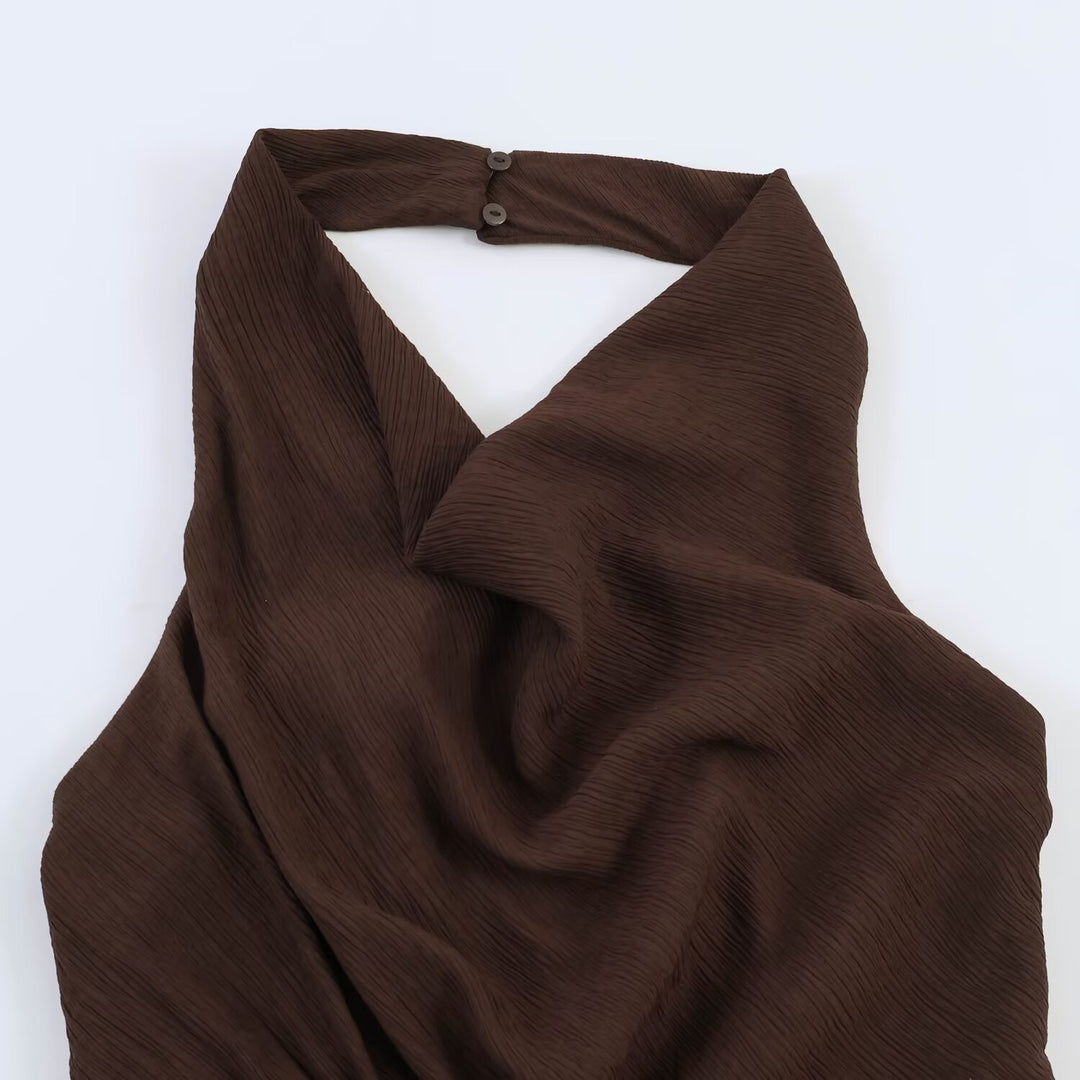 Damen asymmetrisches Kleid mit eleganter Drapierung Drune