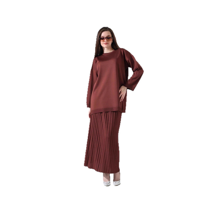 Damen Langarmshirt und Faltenrock Set Drune