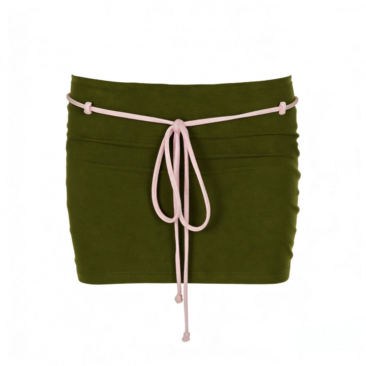 Damen Sportliches Top und Minirock-Set mit verstellbarem Bund Drune