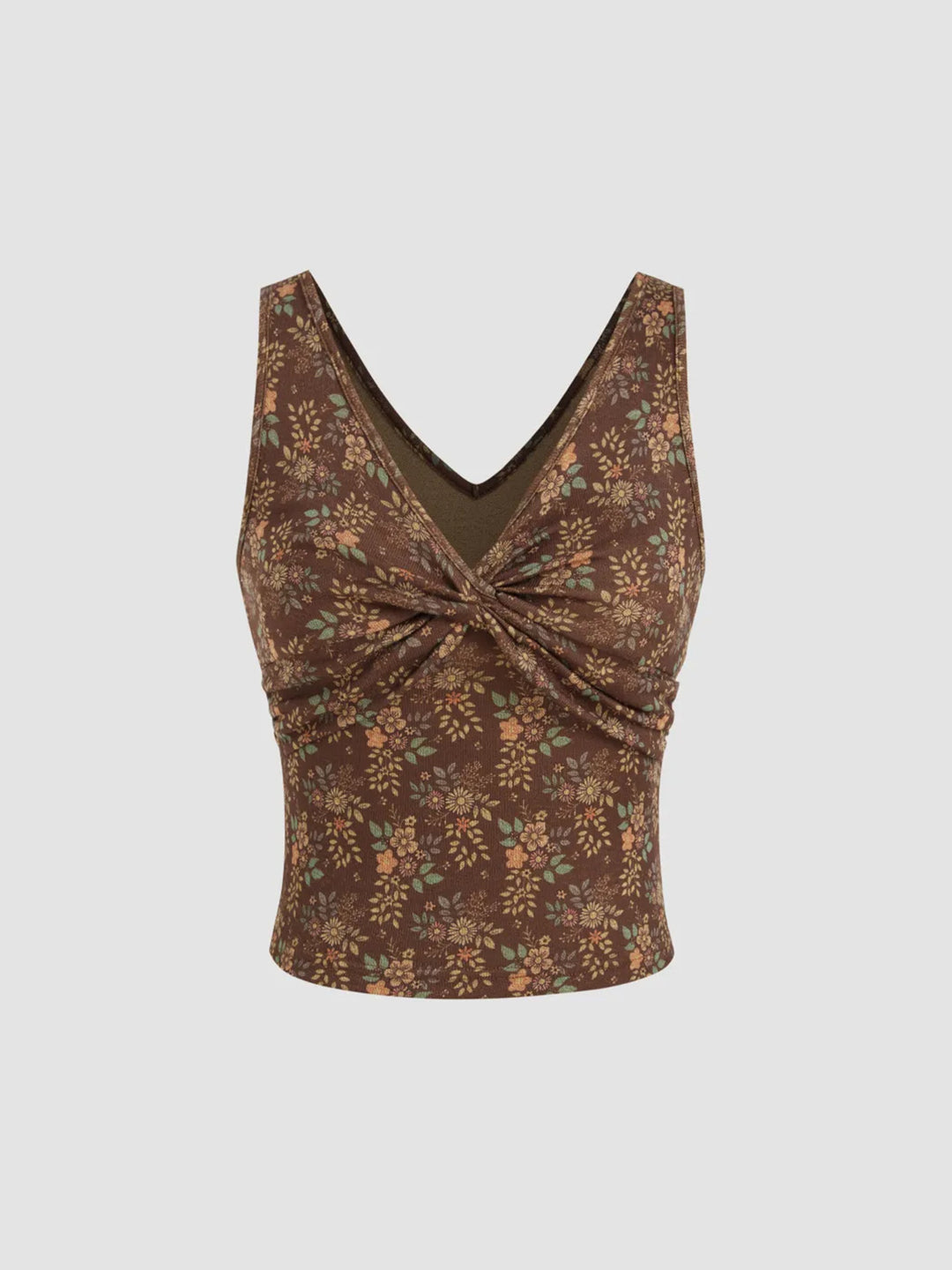 Damen Dekoratives Floral Top mit Raffungen Drune
