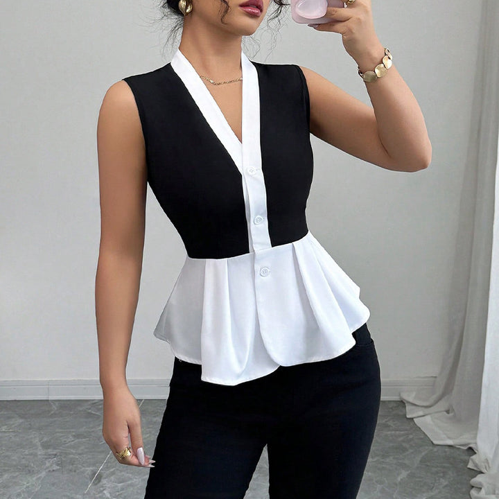 Damen trendiges Oberteil mit peplum Design Drune