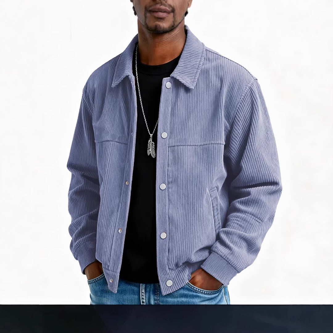 Herren Cordjacke mit Taschen und gestepptem Design Drune
