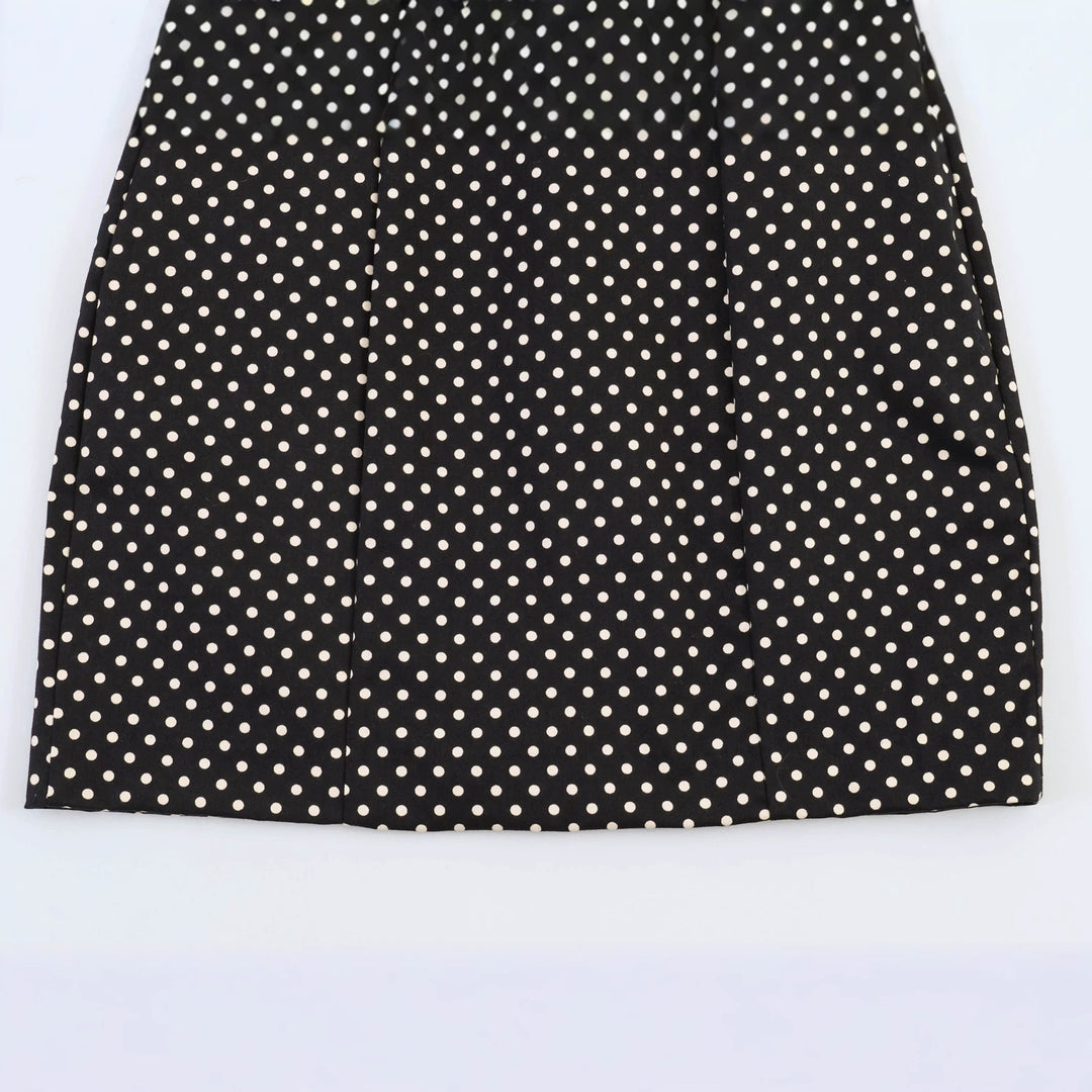 Damen Spaghettiträgerkleid mit Raffungen und Polka-Dots Drune