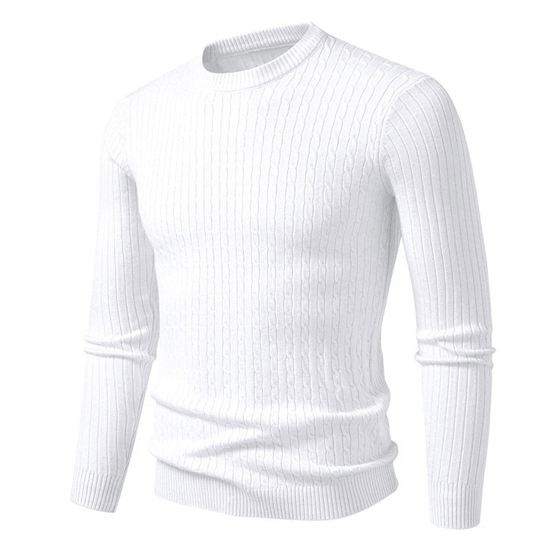 Herren modischer Strickpullover mit feinem Zopfmuster Drune
