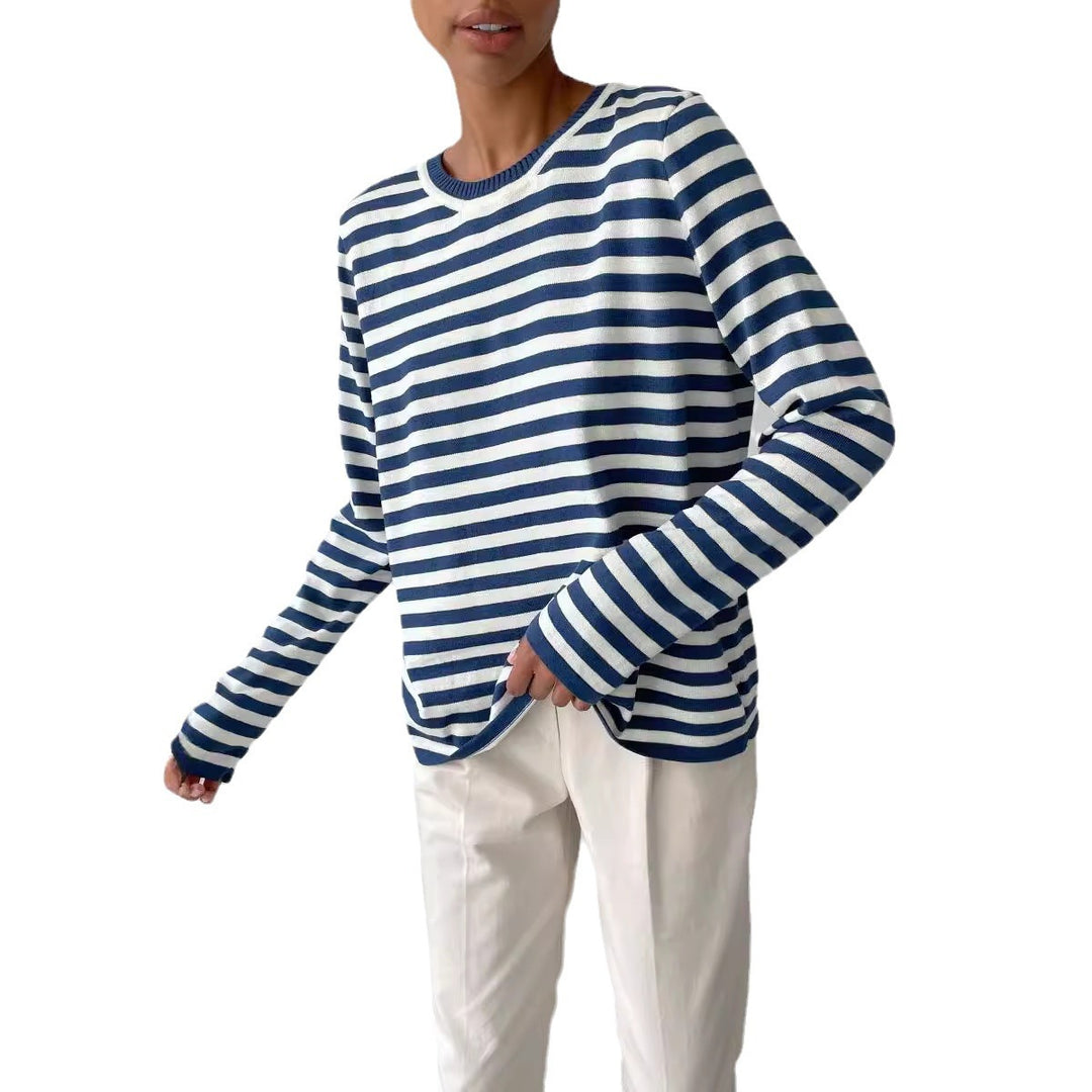 Damen gestreiftes Longsleeve-Shirt Drune