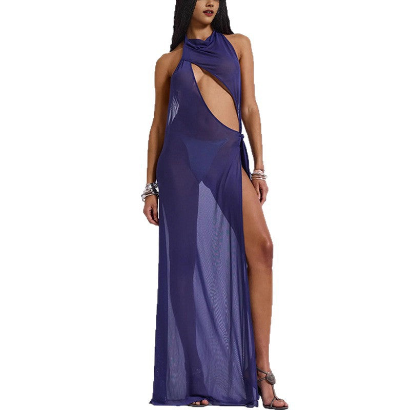 Damen Elegantes Cut-Out Maxikleid Drune