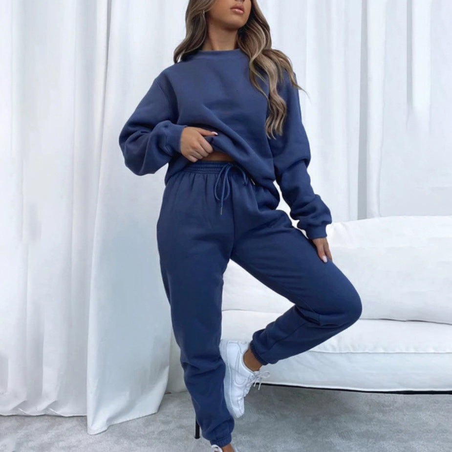 Damen Sportliches Fleece-Set mit innen angerauter Oberfläche und elastischem Bund Drune