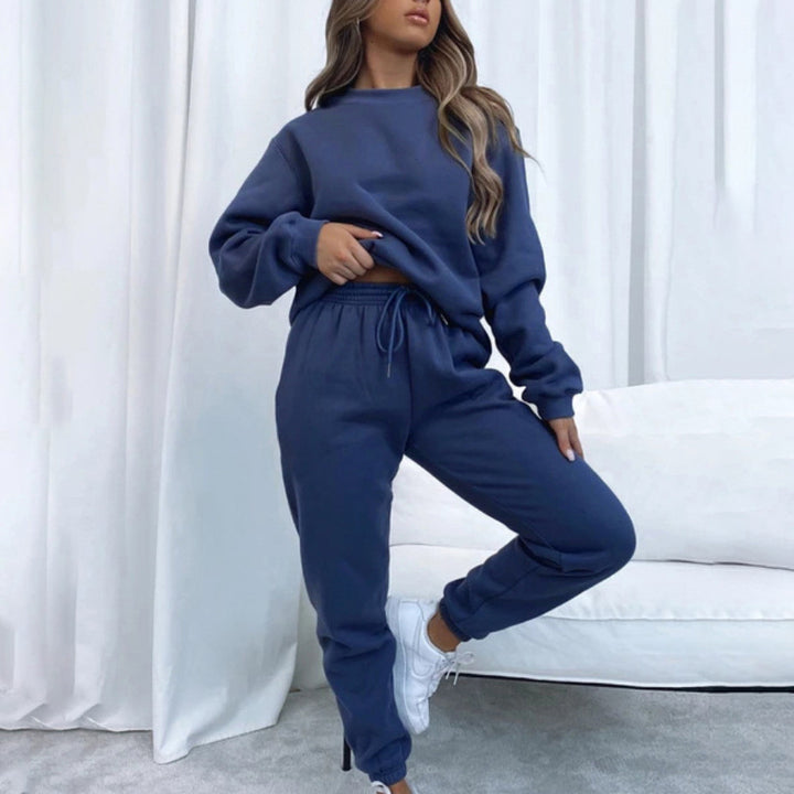 Damen Sportliches Fleece-Set mit innen angerauter Oberfläche und elastischem Bund Drune