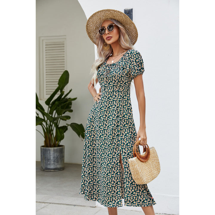 Damen Maxikleid mit floralem Design und schwingendem Saum Drune 1777047927
