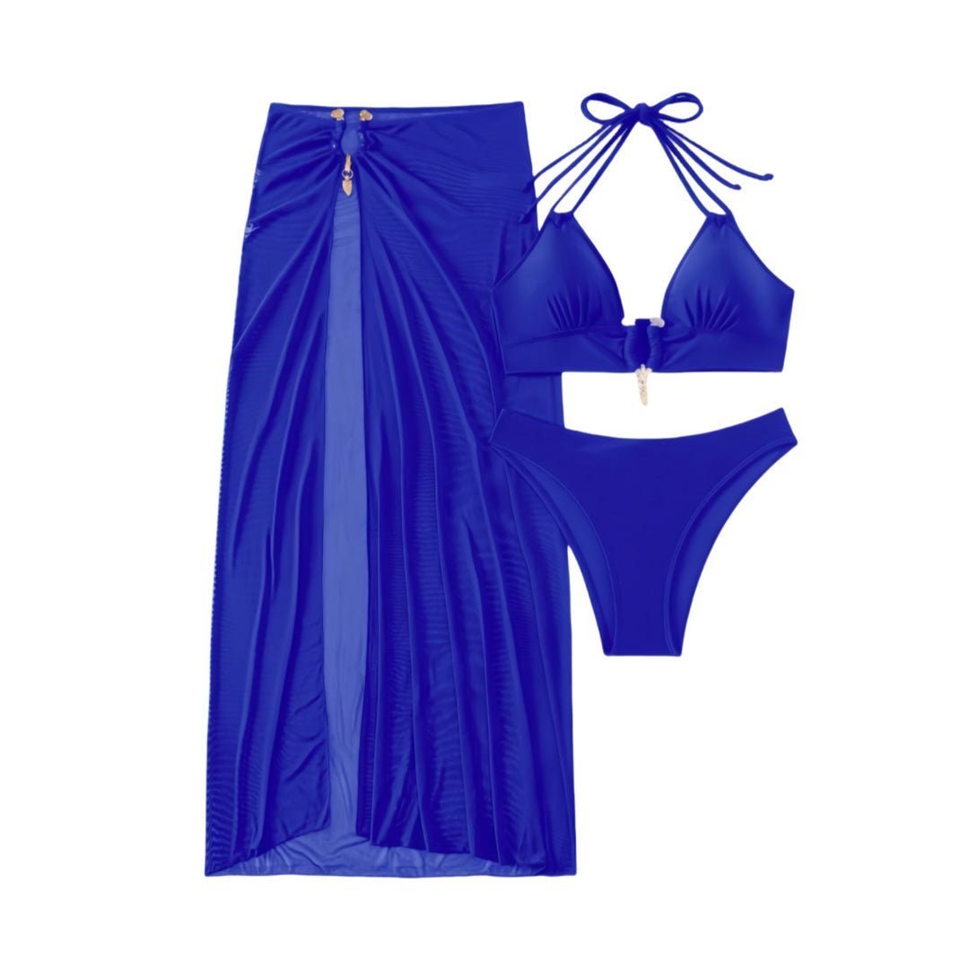 Damen Bikini-Set mit elegantem Wickelrock und raffinierten Details Drune