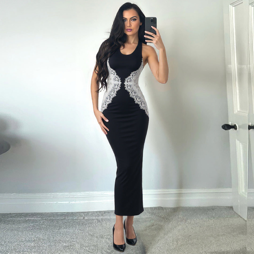 Damen Figurbetontes Spitzenkleid Drune