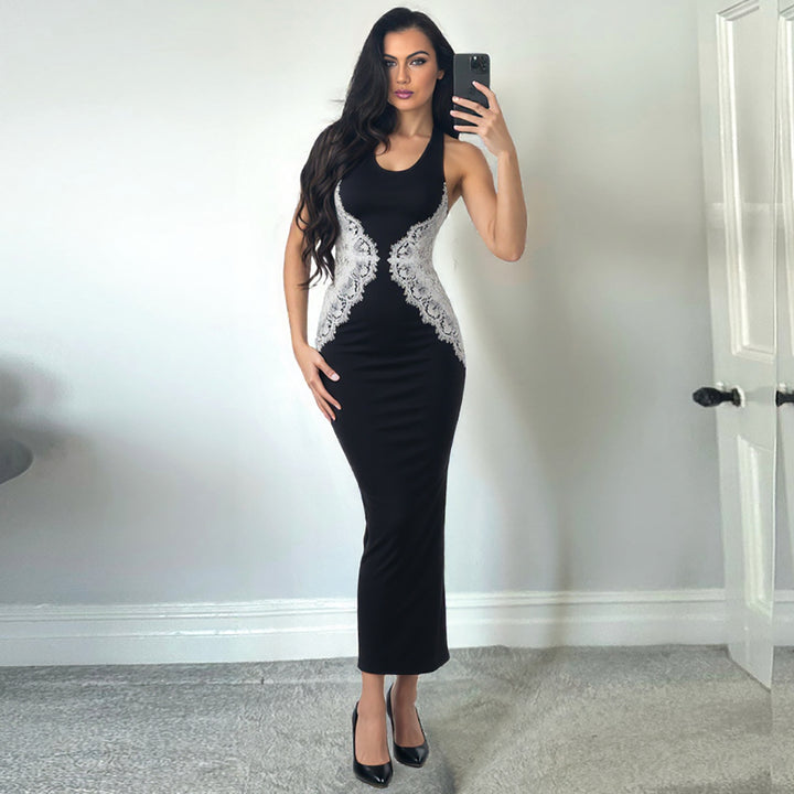 Damen Figurbetontes Spitzenkleid Drune
