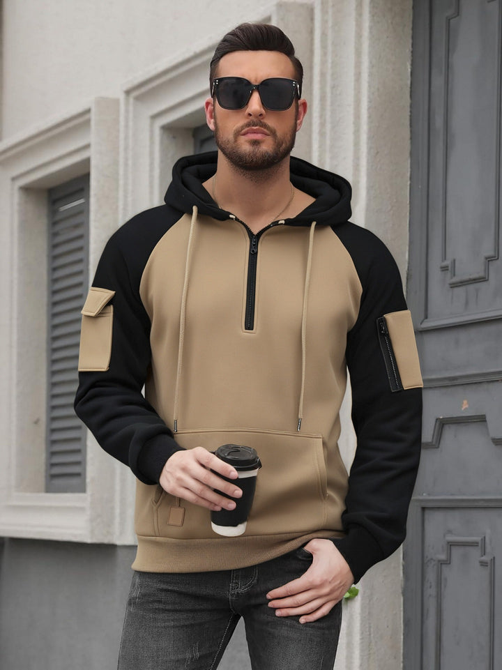 Herren Modischer Kapuzenpullover mit praktischen Reißverschluss-Details und sportlichem Schnitt Drune