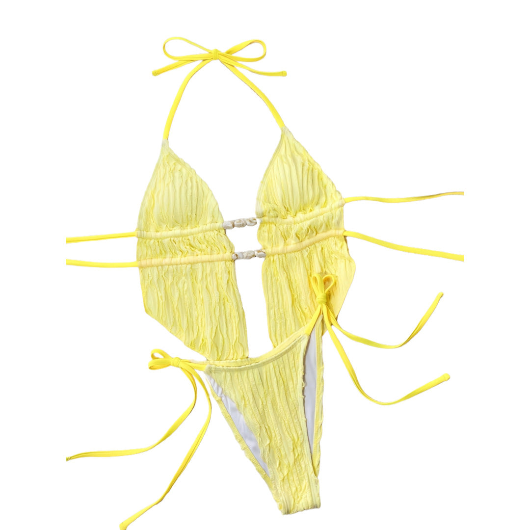 Damen Elegant gefalteter Bikini mit Eyecatcher-Details Drune