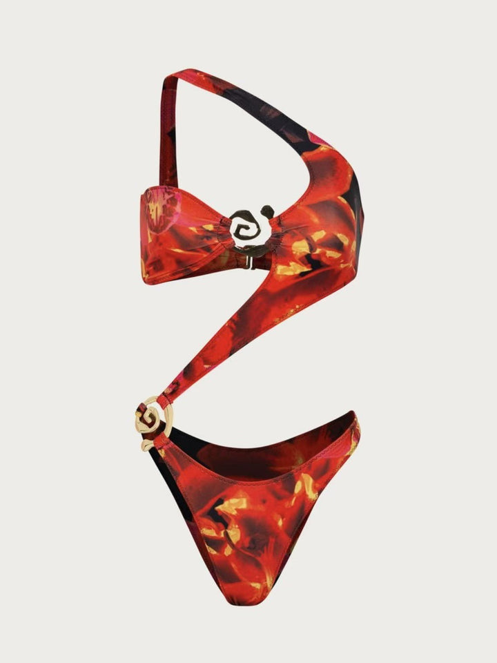 Damen Triangel-Bikini mit raffiniertem Schnitt und goldenen Akzenten Drune