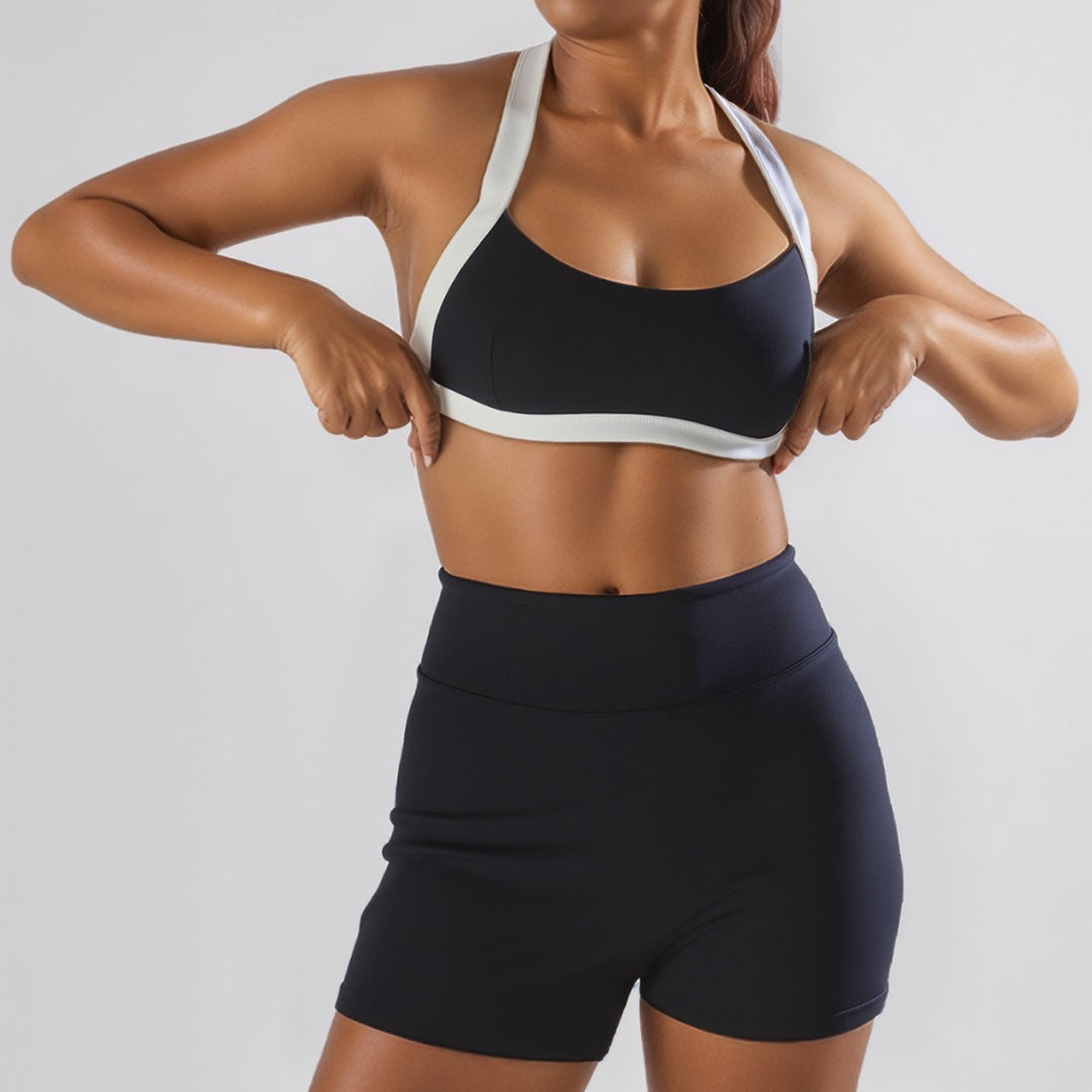 Damen Sport-Bikini-Oberteil mit hoch geschnittenen Shorts Drune
