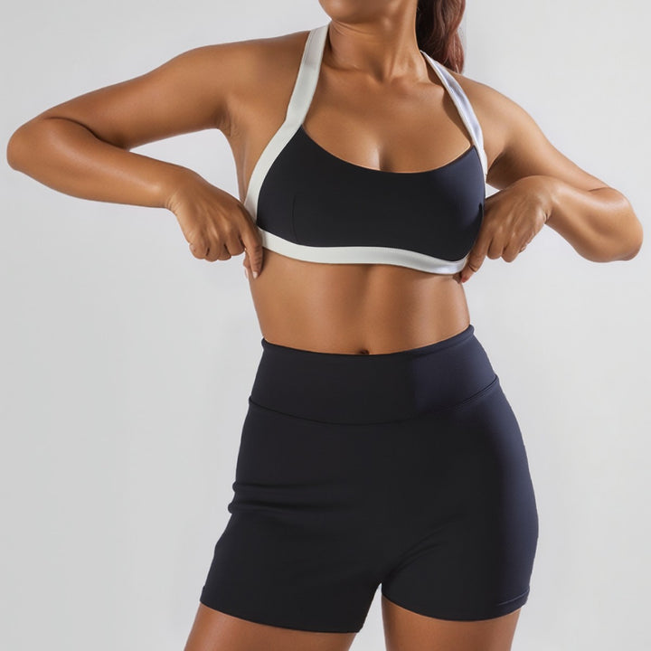Damen Sport-Bikini-Oberteil mit hoch geschnittenen Shorts Drune