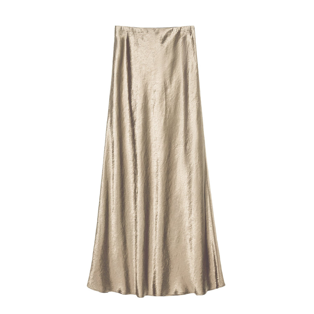 Damen Eleganter Maxirock aus satinierter Viskose Drune