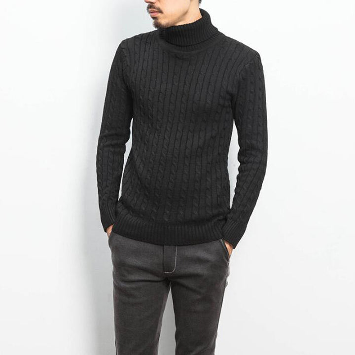 Herren nan Feinstrick-Rollkragenpullover mit Zopfmuster und schmaler Silhouette Drune