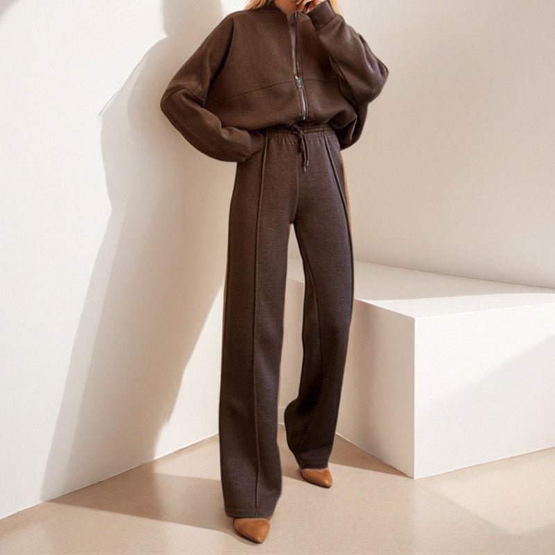 Damen lässiger Zweiteiler mit oversized Hoodie und eleganter Hose Drune