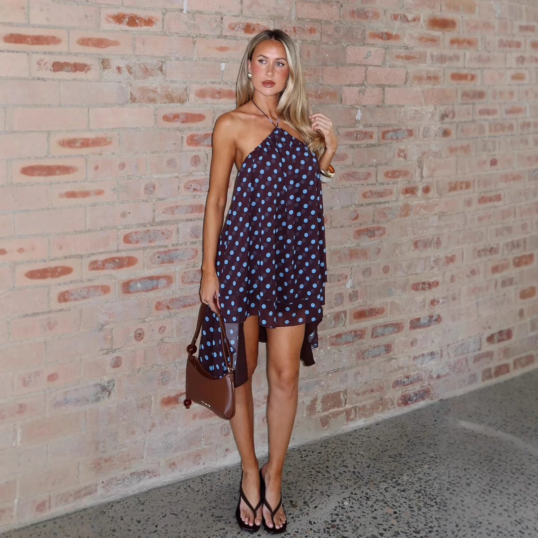 Damen maritimes Strandkleid mit fließendem Schnitt Drune