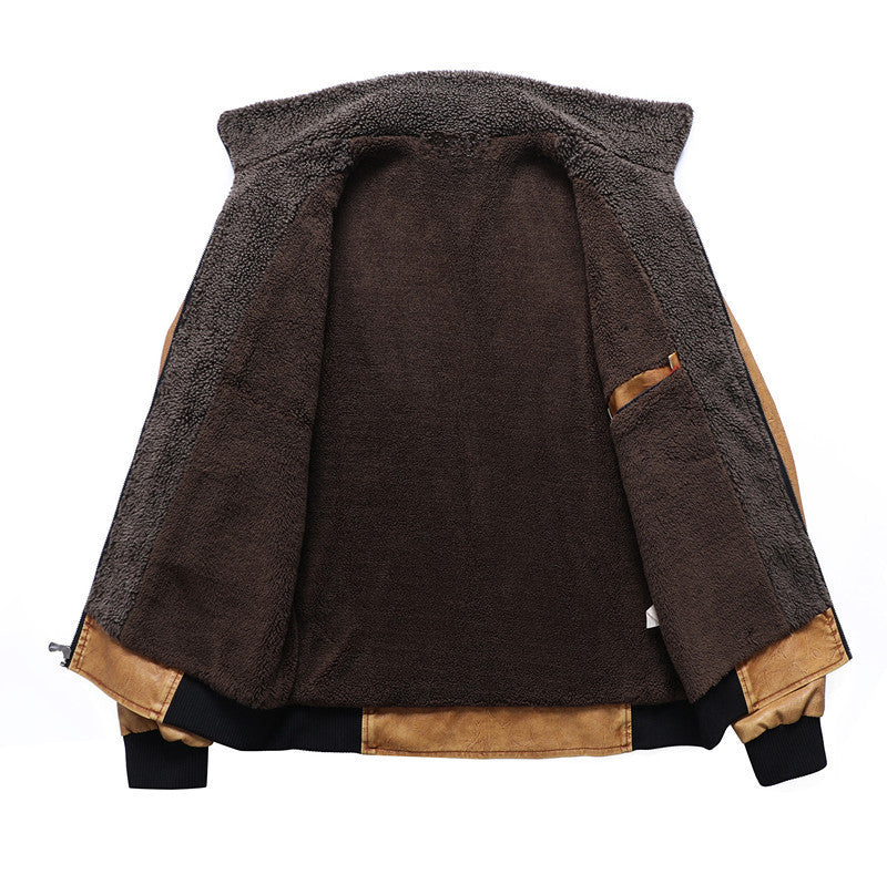 Herren lässige Vintage Lederjacke mit weichem Innenfutter Drune