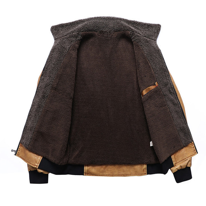 Herren lässige Vintage Lederjacke mit weichem Innenfutter Drune