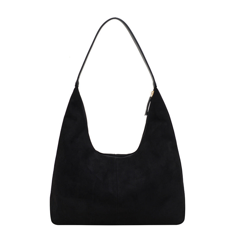 Damen Wildleder-Effekt Slouchy Hobo Tasche Drune